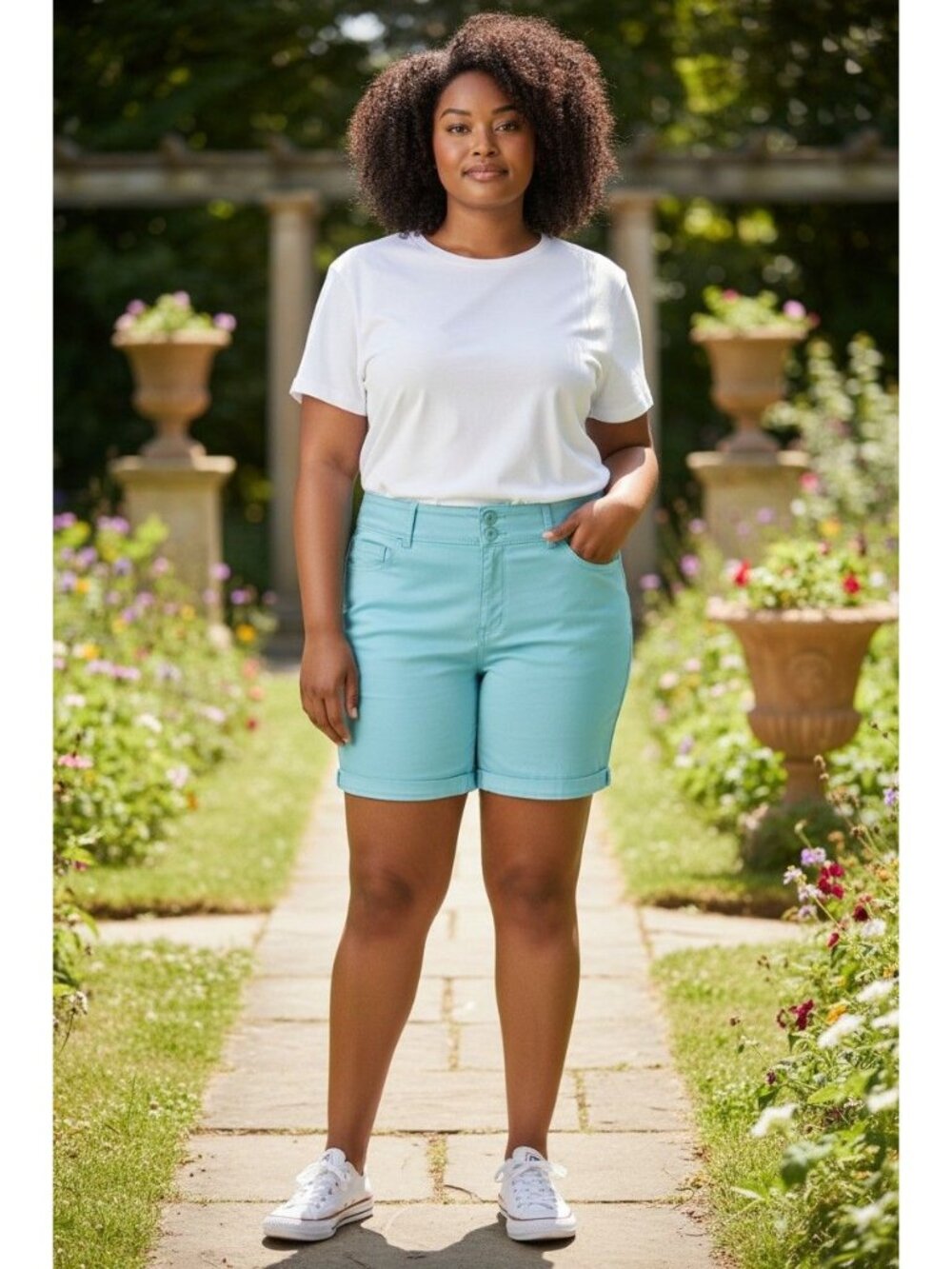 Torrid Seafoam Belted Sateen Shorts Size 24‎ With Double Button Closure New With